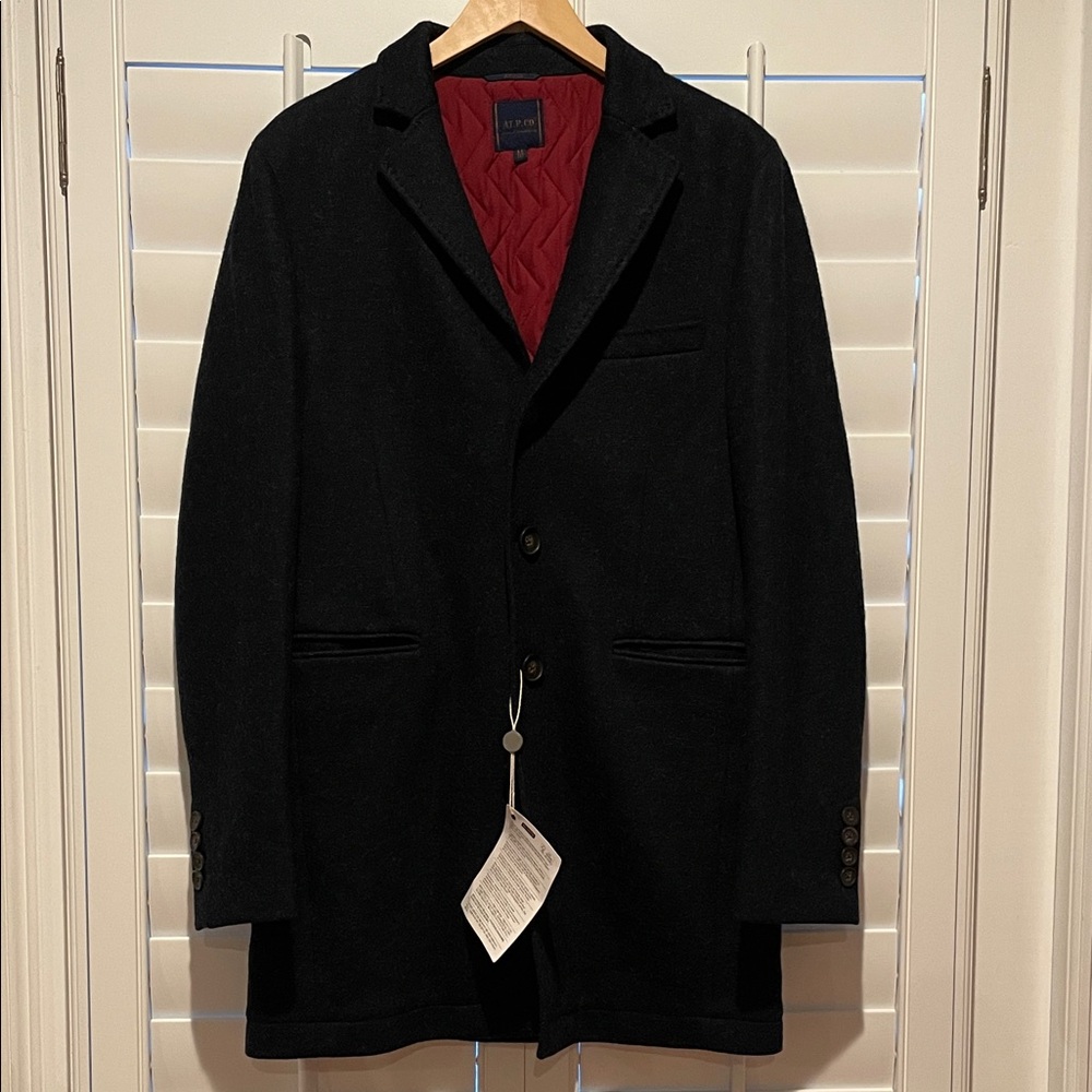 AT.P.Co Italian designer NEW navy men’s overcoat size Medium